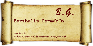 Barthalis Germán névjegykártya